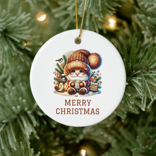Lieve Kabouter Kerstmis Keramisch Ornament (Boom)