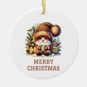 Lieve Kabouter Kerstmis Keramisch Ornament (Voorkant)