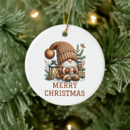 Lieve Kabouter Kerstmis Keramisch Ornament