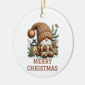 Lieve Kabouter Kerstmis Keramisch Ornament (Links)