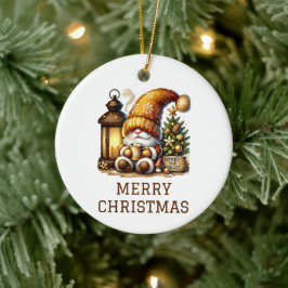 Lieve Kabouter Kerstmis Keramisch Ornament