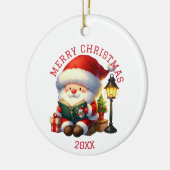 Lieve Kabouter Kerstmis Keramisch Ornament (Links)