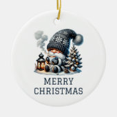 Lieve Kabouter Kerstmis Keramisch Ornament (Voorkant)