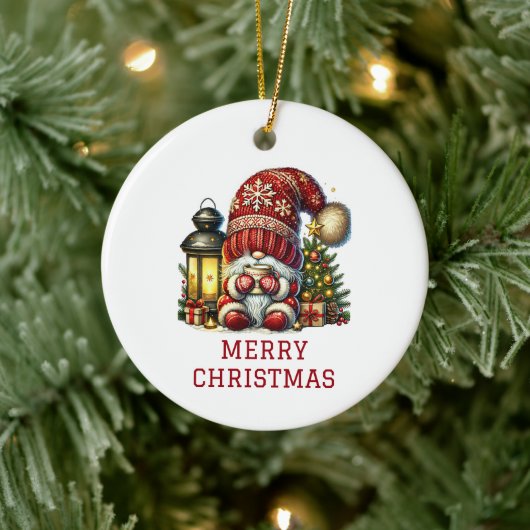 Lieve Kabouter Kerstmis Keramisch Ornament (Boom)