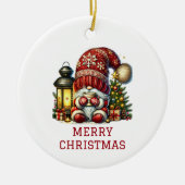 Lieve Kabouter Kerstmis Keramisch Ornament (Voorkant)