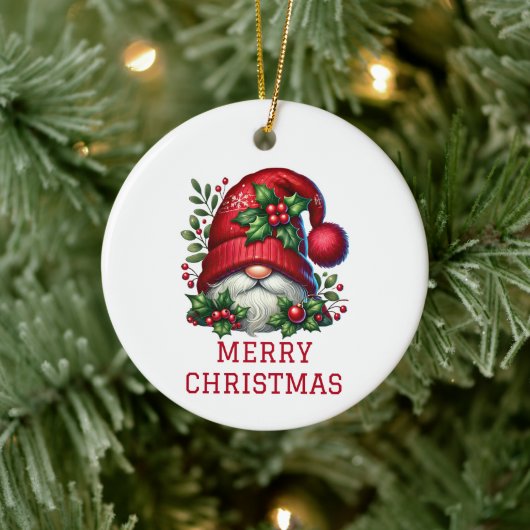 Lieve Kabouter Kerstmis Keramisch Ornament (Boom)