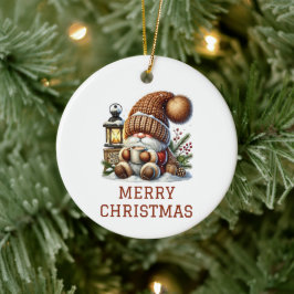 Lieve Kabouter Kerstmis Keramisch Ornament