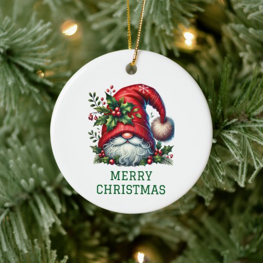 Lieve Kabouter Kerstmis Keramisch Ornament (Boom)