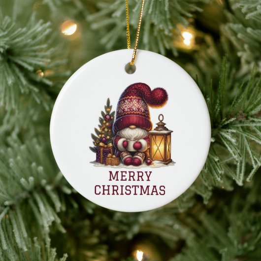 Lieve Kabouter Kerstmis Keramisch Ornament (Boom)