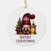 Lieve Kabouter Kerstmis Keramisch Ornament (Voorkant)