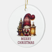 Lieve Kabouter Kerstmis Keramisch Ornament (Links)