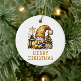 Lieve Kabouter Kerstmis Keramisch Ornament