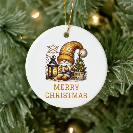 Lieve Kabouter Kerstmis Keramisch Ornament (Boom)