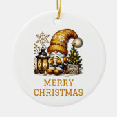 Lieve Kabouter Kerstmis Keramisch Ornament (Voorkant)