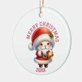 Lieve Kabouter Kerstmis Keramisch Ornament (Links)