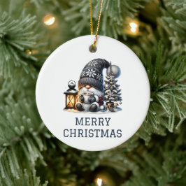 Lieve Kabouter Kerstmis Keramisch Ornament