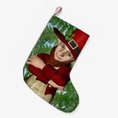 Lieve Kabouter Klaver Ierse Folklore Kunst Kleine Kerstsok (Voorkant (Hangend))