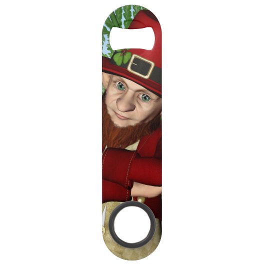 Lieve Kabouter Klaver Ierse Folklore Kunst Speed Flessenopener (Voorkant)