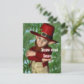 Lieve Kabouter Klavertje Vier Ierse Folklore Kunst Briefkaart (Staand voorkant)