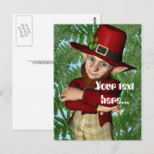 Lieve Kabouter Klavertje Vier Ierse Folklore Kunst Briefkaart (Voorkant / Achterkant)