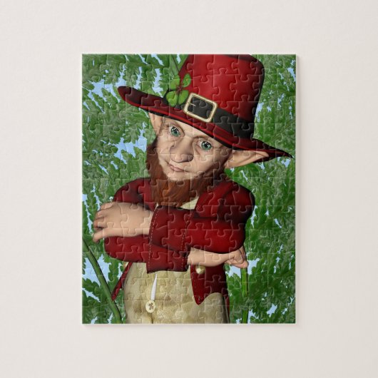Lieve Kabouter Klavertje Vier Ierse Folklore Kunst Legpuzzel (Verticaal)