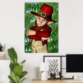Lieve Kabouter Klavertje Vier Ierse Folklore Kunst Poster (Thuiskantoor)