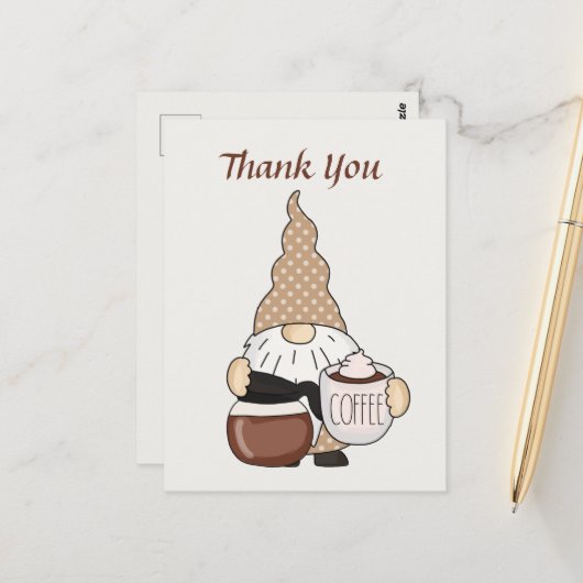 Lieve kabouter koffiezaak verkopers voeg tekst toe briefkaart (Voorkant / Achterkant in situ)