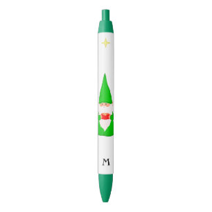 Lieve Kabouter met een Cadeau & Monogram Zwarte Inkt Pen