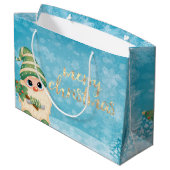 Lieve Kabouter Met Kerstboom Vakantie Groot Cadeauzakje (Achterkant Gekanteld)