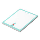 Lieve kabouter met turkoois frame eenvoudig notitieblok (Linkerzijde)