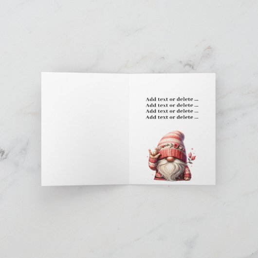 Lieve Kabouter Ondertekent Liefde Kaart (Binnen)