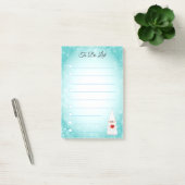 Lieve kabouter op turquoise & witte gelinieerde po post-it® notes (Kantoor)