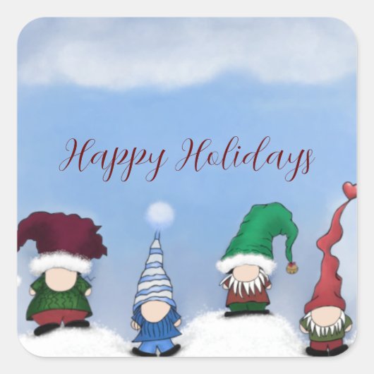 Lieve Kabouter Posse Vierkante Sticker (Voorkant)