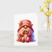 Lieve Kabouter Tekent Liefde Kaart (Gele Bloem)