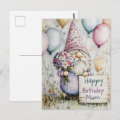Lieve kabouter verjaardagsontwerp voor mama briefkaart (Voorkant / Achterkant)