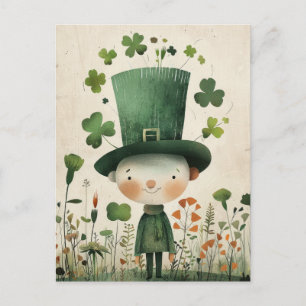 Lieve Kabouter Watercolor St. Patrick's Day Briefkaart
