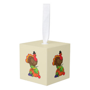 Lieve kalkoen met oogst Thanksgiving Decoratie
