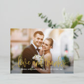 Lieve kalligrafie, ECHTE FOLIE Foto Hartelijk dank Folie Uitnodiging (Staand Voorkant)