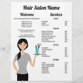 Lieve Kapsalon Vrouw Tekening Kapsalon Menu