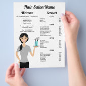 Lieve Kapsalon Vrouw Tekening Kapsalon Menu (Hand)