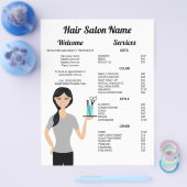 Lieve Kapsalon Vrouw Tekening Kapsalon Menu (Enkel)
