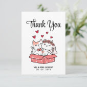 Lieve kat bruid en bruidegom trouw bedankt (Staand voorkant)