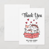 Lieve kat bruid en bruidegom trouw bedankt (Voorkant / Achterkant)
