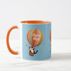Lieve Kat Hete Luchtballon Fantasievolle Kunst Bla Mok