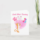 Lieve kat met ballonnen voor 3e verjaardag kaart (Voorkant)