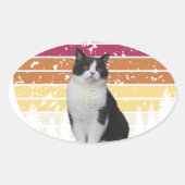 Lieve kat ovale sticker (Voorkant)