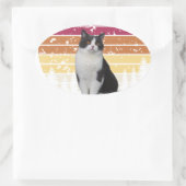 Lieve kat ovale sticker (Tas)