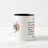 Lieve kat vader | Aangepaste kat foto liefde cadea Tweekleurige Koffiemok (Center)