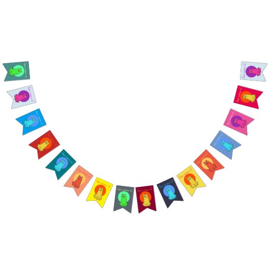 lieve katten grappige katten feestelijke kleuren vlaggetjes (Alle)