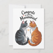 Lieve Kattenliefhebber Huwelijksgelukwensen Verlov Feestdagenkaart (Voorkant)